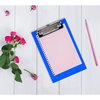 Better Office Products Mini Plastic Clipboards, Low Profile Clips, Asst'd Translucent Colors, A6 Memo Size, 53in x 8in, 6PK 45295